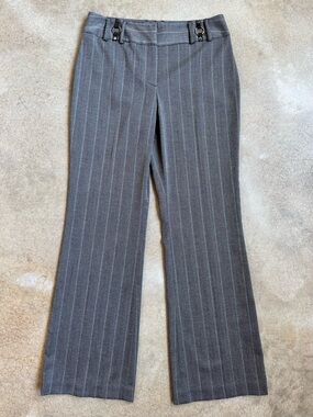 Style & Co. Grey Pinstripe Flared Dress Pants